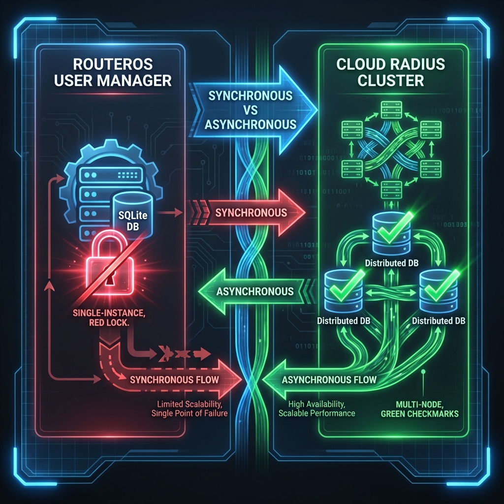 RouterOS User Manager vs Cloud RADIUS: Why SQLite Fails